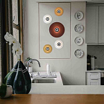 Бра с круглым белым плафоном и черной центральной деталью Natural Harmonie  варинант исполнения - 2 | Loft Concept в Краснодаре