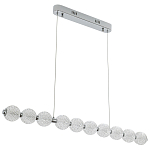 Подвесной линейный светодиодный светильник Crystal Globule Linear Hanging Lamp Chrome варинант исполнения - 2 | Loft Concept в Краснодаре