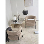 Кресло полукруглое мягкое с буклированной обивкой Armchair with Boucle Upholstery варинант исполнения - 7 | Loft Concept в Краснодаре