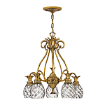 Люстра цвета латунь с 5-ю плафонами из рельефного стекла в форме ананаса Hinkley варинант исполнения - 2 | Loft Concept в Краснодаре