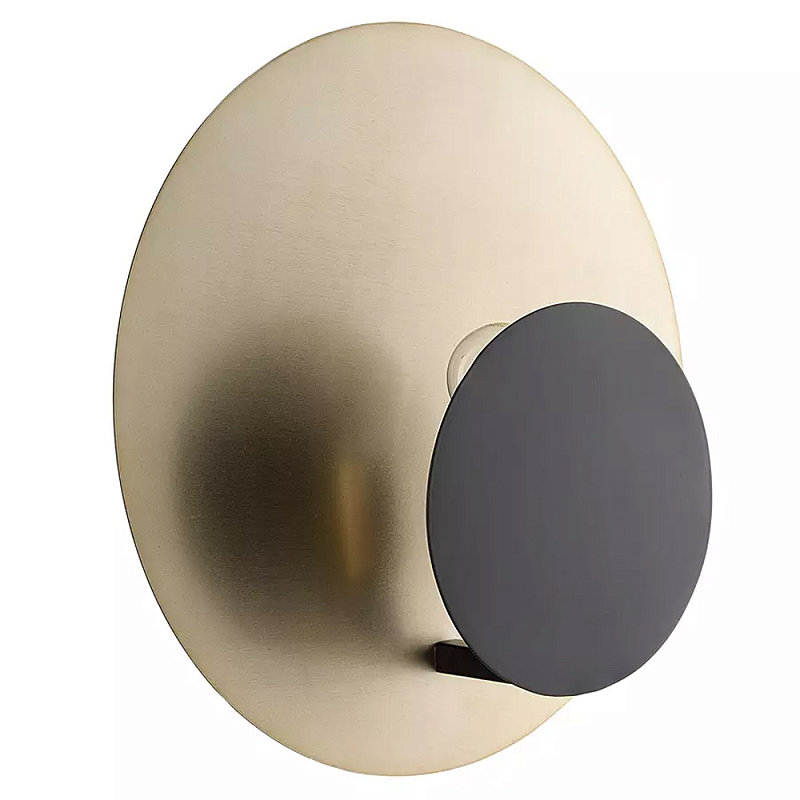 Бра круглое в сочетании золотистого и чёрного цвета Round Sconce Gold and Black Черный Золотой в Краснодаре | Loft Concept 