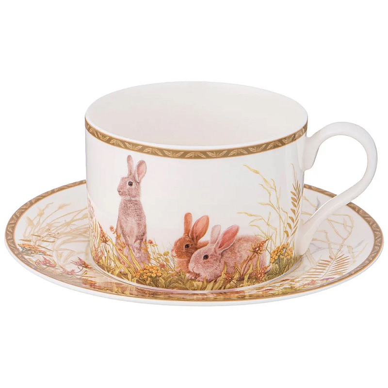 Чайная пара из фарфора с изображением собаки и зайцев 300 мл Hunting Porcelain Collection 2 Белый Коричневый Мульти Чайная пара из фарфора с изображением собаки и зайцев 300 мл Hunting Porcelain Collection 2 Белый Коричневый Мульти в Краснодаре | Loft Concept