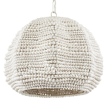 Подвесной светильник в форме купола с декором из круглых деревянных бусин White Wooden Beads Chandelier варинант исполнения - 3 | Loft Concept в Краснодаре