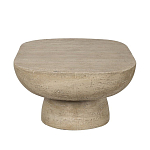 Столик кофейный кремового цвета с овальной столешницей и круглым основанием Cream Dalmen Table варинант исполнения - 3 | Loft Concept в Краснодаре