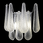 Бра с подвесками из рифленного стекла в форме капель на основании цвета хром Textured Glass варинант исполнения - 3 | Loft Concept в Краснодаре