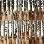 Люстра трехъярусная с декором из круглых деревянных бусин с кисточками Gray Brown Wooden Beads Chandelier варинант исполнения - 1 | Loft Concept в Краснодаре