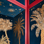 Обои с вышивкой ручной работы Deco Palms Original colourway on velvet варинант исполнения - 2 | Loft Concept в Краснодаре