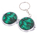 Зеркало брелок карманное двухстороннее из натурального камня Малахит Stone Mirrors варинант исполнения - 5 | Loft Concept в Краснодаре