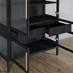 Витрина Primo со стеклянными фасадами и 2 ящиками Черный дуб варинант исполнения - 7 | Loft Concept в Краснодаре