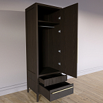 Узкий Шкаф Primo с 2 выдвижными ящиками Темный орех варинант исполнения - 7 | Loft Concept в Краснодаре