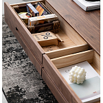 Кофейный стол из массива дерева с выдвижными ящиками Coffee Walnut Table варинант исполнения - 3 | Loft Concept в Краснодаре