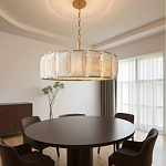 Люстра круглая Д150 см с абажуром из прямоугольных панелей Calling to Shine варинант исполнения - 3 | Loft Concept в Краснодаре