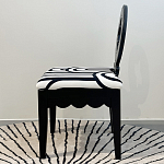 Дизайнерский стул с круглой деревянной спинкой Black and White Clover варинант исполнения - 4 | Loft Concept в Краснодаре