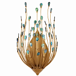 Бра настенное золотое с декором из бирюзовых элементов Peacock Tail варинант исполнения - 3 | Loft Concept в Краснодаре