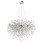 Люстра подвесная с прозрачными стеклянными подвесками в форме капель Диаметр 80 см Droplet Chandelier варинант исполнения - 4 | Loft Concept в Краснодаре