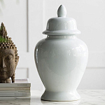 Ваза белая с крышкой однотонная Chinoiserie Ceramics варинант исполнения - 2 | Loft Concept в Краснодаре