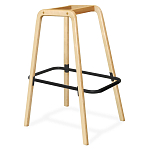 Барный стул со спинкой и мягкой обивкой с ромбами на 4-х деревянных ножках Голубой Велюр Ava Charm варинант исполнения - 4 | Loft Concept в Краснодаре