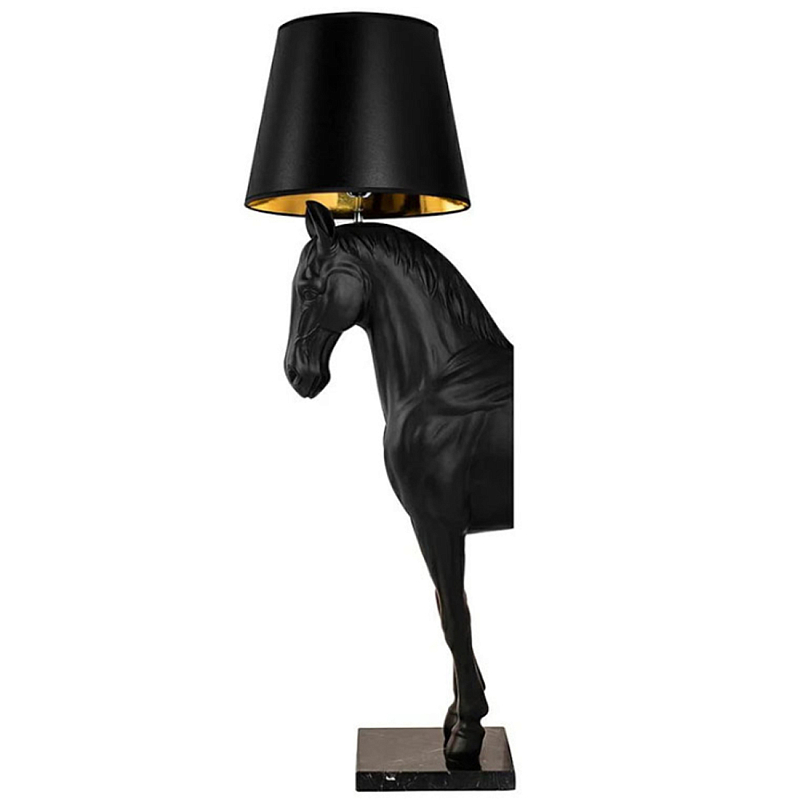 Horse Statue Floor Lamp Большой светильник Черная Лошадь Черный Золотой в Краснодаре | Loft Concept 