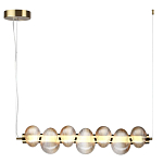 Подвесной светильник линейный с 7-ю рифлеными стеклянными шарами Marcelh Light варинант исполнения - 3 | Loft Concept в Краснодаре