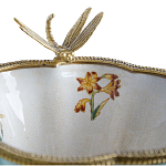 Ваза со стрекозой из фарфора с бронзовыми элементами Paradise Dragonfly варинант исполнения - 3 | Loft Concept в Краснодаре