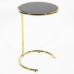 Приставной столик на золотистом основании с черной столешницей Noir варинант исполнения - 1 | Loft Concept в Краснодаре
