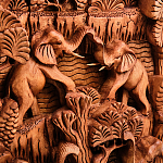 Панно из дерева пирамида из слонов Panel With Animals варинант исполнения - 2 | Loft Concept в Краснодаре