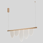 Люстра подвесная с пятью прозрачными элементами в форме лепестков и золотистым металлическим основанием DALI Tonin Casa варинант исполнения - 1 | Loft Concept в Краснодаре