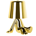 Настольная лампа фигурная золотого цвета с гладким абажуром Высота 17 см Sophia варинант исполнения - 2 | Loft Concept в Краснодаре