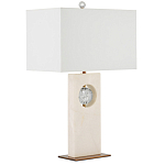 Настольная лампа из мрамора с тканевым прямоугольным абажуром Eternity варинант исполнения - 6 | Loft Concept в Краснодаре