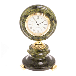 Часы настольные бронзовые из натуральных камней Мрамор и Змеевик Stone Clock варинант исполнения - 13 | Loft Concept в Краснодаре