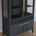 Витрина Primo со стеклянными фасадами и буфетом шпон Черный дуб варинант исполнения - 5 | Loft Concept в Краснодаре