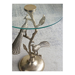 Столик с круглой стеклянной столешницей и корпусом в виде двух павлинов на ветке Table Two Peacocks варинант исполнения - 10 | Loft Concept в Краснодаре