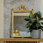 Зеркало настенное в раме бежевого цвета с эффектом старины Classic Ornament Mirror варинант исполнения - 2 | Loft Concept в Краснодаре