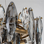 Люстра подвесная с овальными подвесками из стекла дымчатого цвета Harlow Crystal Round варинант исполнения - 4 | Loft Concept в Краснодаре