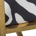 Кресло с металлическим золотистым каркасом и мягкой обивкой с чёрно-белым принтом зебры Wild animals варинант исполнения - 4 | Loft Concept в Краснодаре