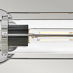 Бра для ванных комнат горизонтальное с 2-мя прозрачным цилиндрическим плафонами на круглом основании Hinkley варинант исполнения - 8 | Loft Concept в Краснодаре