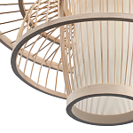 Подвесной светильник фигурный из деревянных прутьев с плафоном из натуральной ткани Light Inside the Cell варинант исполнения - 7 | Loft Concept в Краснодаре