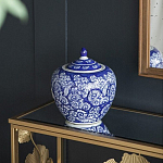 Ваза округлой формы с синей росписью и цветочным узором Blue & White Ornament варинант исполнения - 5 | Loft Concept в Краснодаре