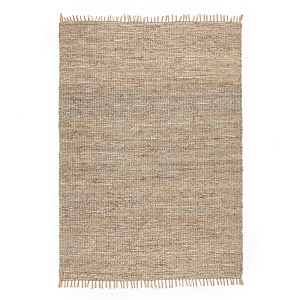 Ковер с бахромой джут и кожа