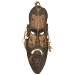Деревянная резная маска ручной работы Papuan Wooden Mask варинант исполнения - 1 | Loft Concept в Краснодаре