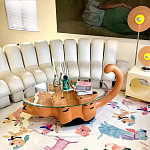 Дизайнерский журнальный стол с основанием в виде кота Bivan варинант исполнения - 3 | Loft Concept в Краснодаре