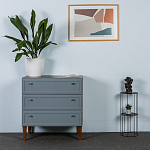 Комод серый из массива бука с 3-мя ящиками Wenge Light варинант исполнения - 5 | Loft Concept в Краснодаре