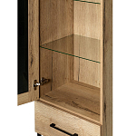 Шкаф-витрина в стиле лофт с чёрной стеклянной дверью Urban Style Space варинант исполнения - 3 | Loft Concept в Краснодаре