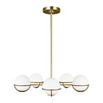 Люстра с 5-ю белыми шарообразными плафонами в сферические каркасах Feiss варинант исполнения - 2 | Loft Concept в Краснодаре