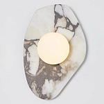 Бра с каменным основанием и плафоном из стекла в форме шара Shaw Marble Lighting варинант исполнения - 1 | Loft Concept в Краснодаре