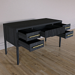 Большой Рабочий стол Primo с 5 выдвижными ящиками Черный дуб варинант исполнения - 8 | Loft Concept в Краснодаре