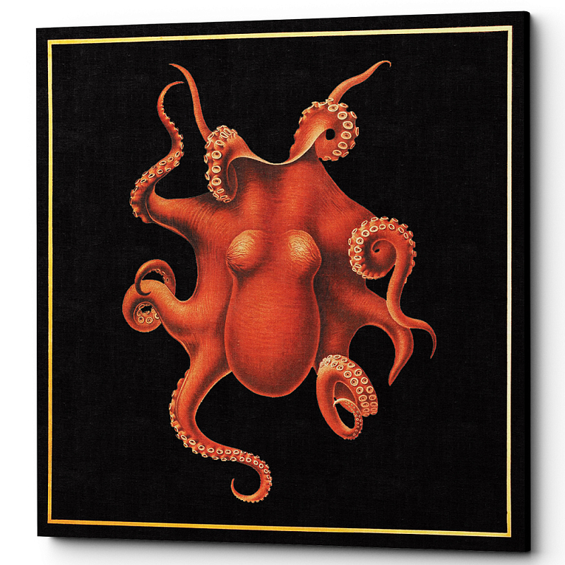 Постер Octopus Poster Черный Красный в Краснодаре | Loft Concept 