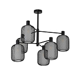 Люстра потолочная с абажурами из металлической сетки Loft Grid Pendant Gold варинант исполнения - 5 | Loft Concept в Краснодаре