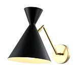 Бра черного цвета с конусообразным плафоном на золотом основании Loft Metal варинант исполнения - 2 | Loft Concept в Краснодаре