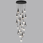 Люстра каскадная с 24-мя рельефными прозрачными плафонами в форме лепестков Glass Pod  варинант исполнения - 5 | Loft Concept в Краснодаре